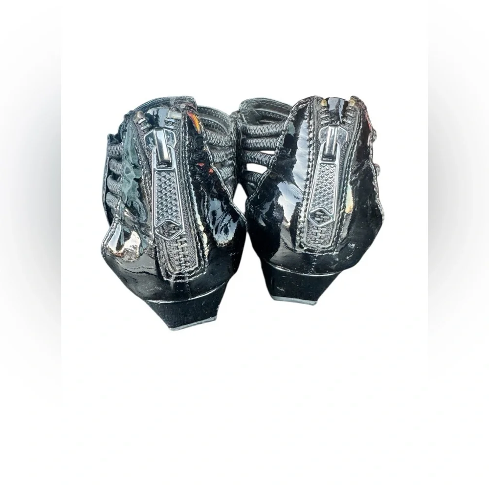 Donald J. Pliner Black Gladiator Style Wedges Size 8